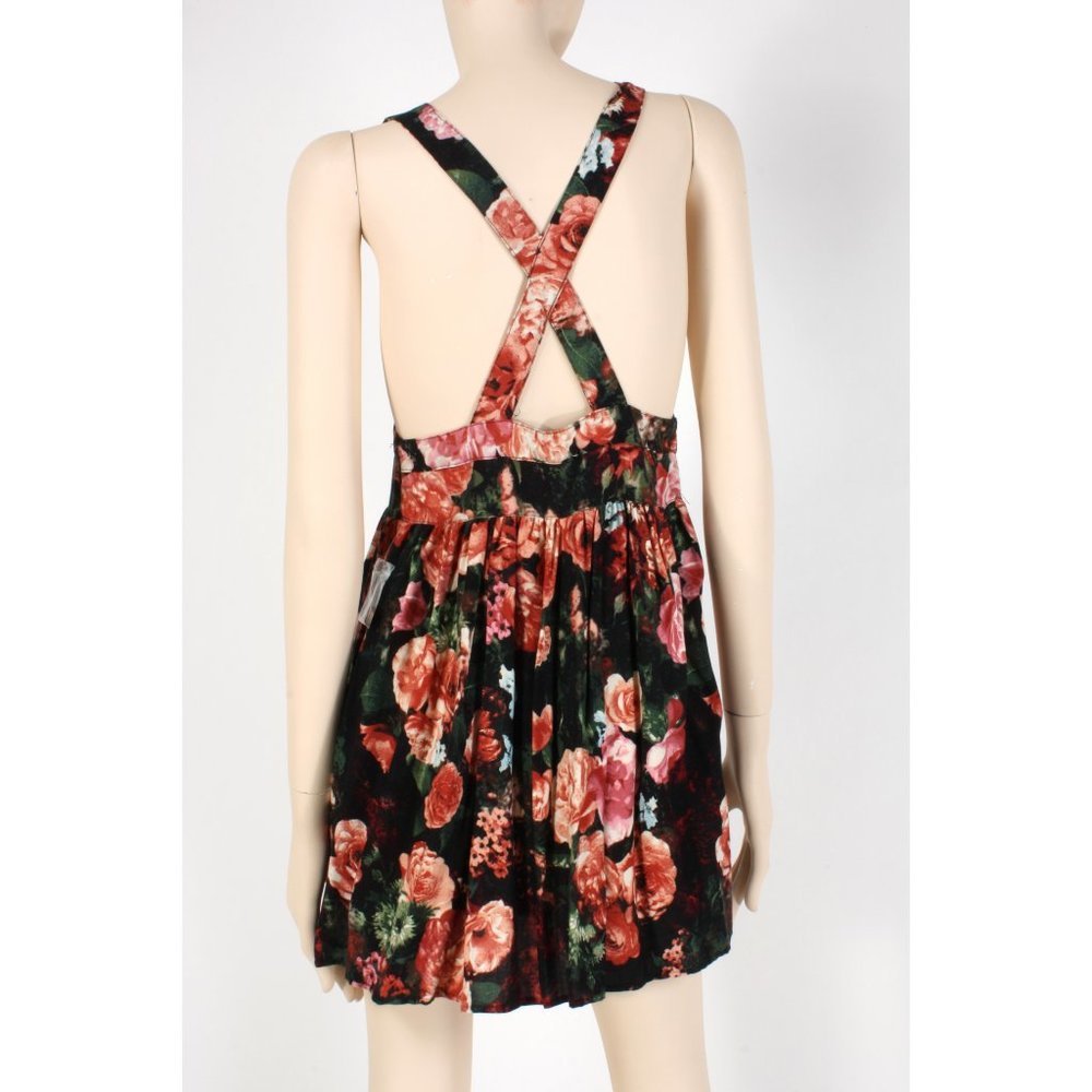 S Vintage Y2k Floral Pinafore Suspender Mini Dress Deadstock - Picture 4 of 7